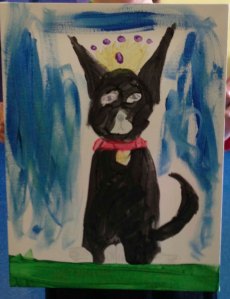 My favourite painting of the day... an amazing painting of my dog LuLu...made for me by an 8 year old artist!